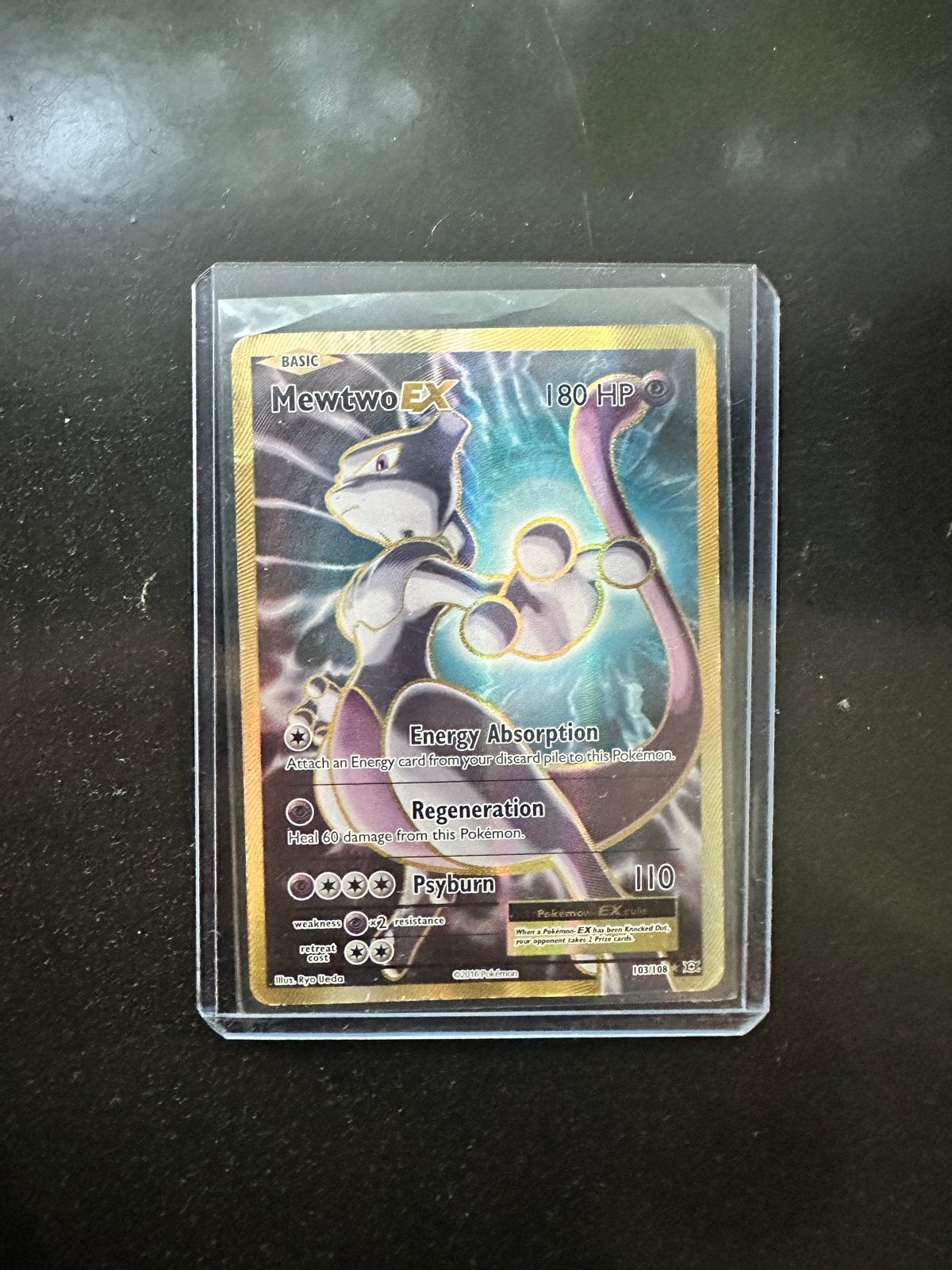 Mewtwo EX Evolutions Pokémon Kaart - Full Art Foil, Ophalen of Verzenden, Zo goed als nieuw, Losse kaart, Foil