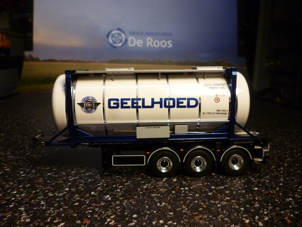 WSI Containertrailer 3 assig met tankcontainer Geelhoed, Ophalen of Verzenden, Nieuw, Bus of Vrachtwagen, Wsi