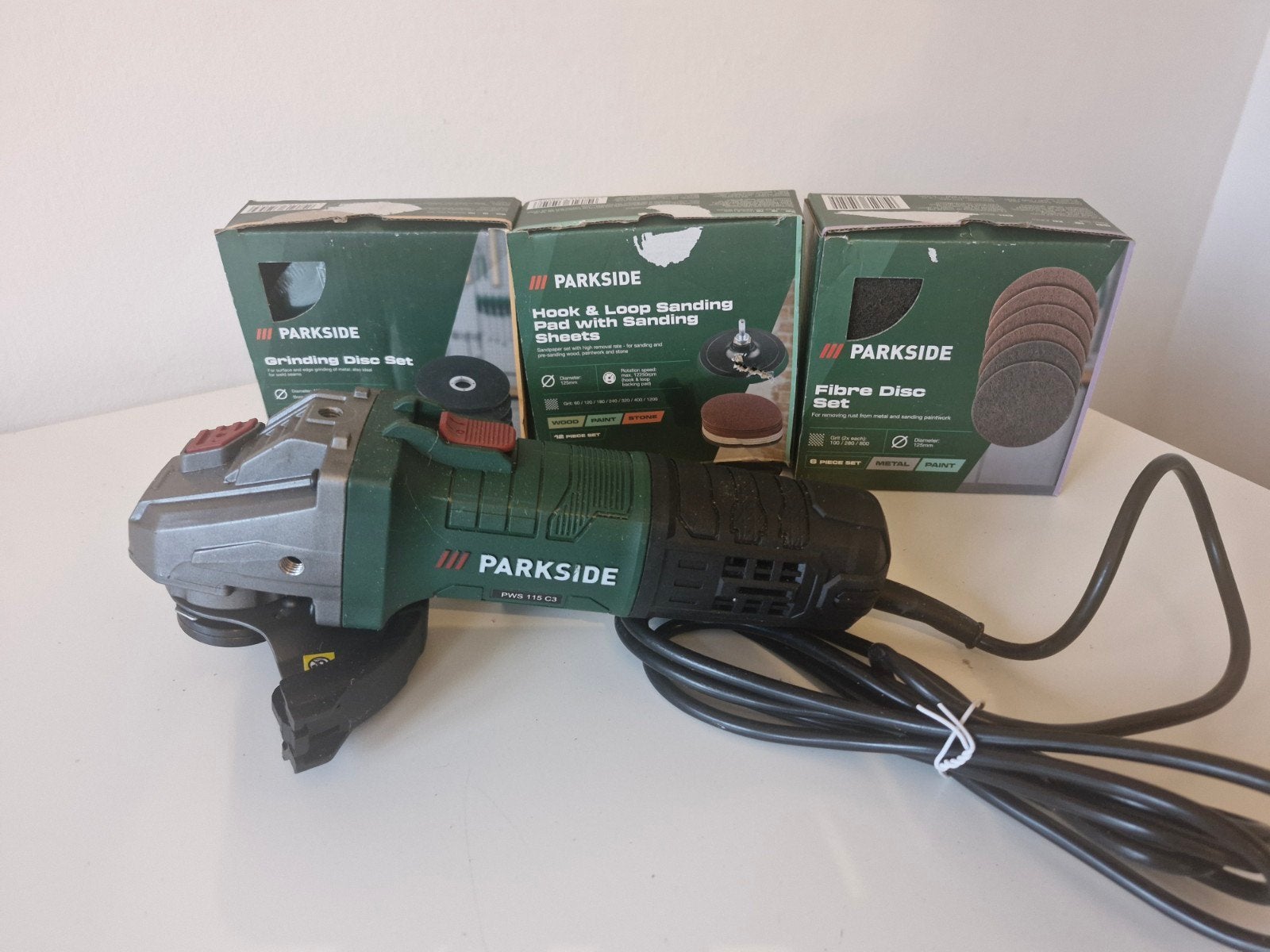 Parkside Haakse Slijper met Diverse Toebehoren, Doe-het-zelf en Verbouw, Gereedschap | Slijpmachines, Ophalen, Zo goed als nieuw