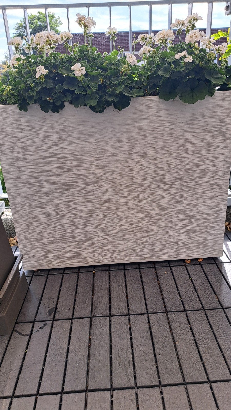 Mooie grote witte dubbelwandige Plantenbak, Ophalen, Kunststof, Zo goed als nieuw, Binnen