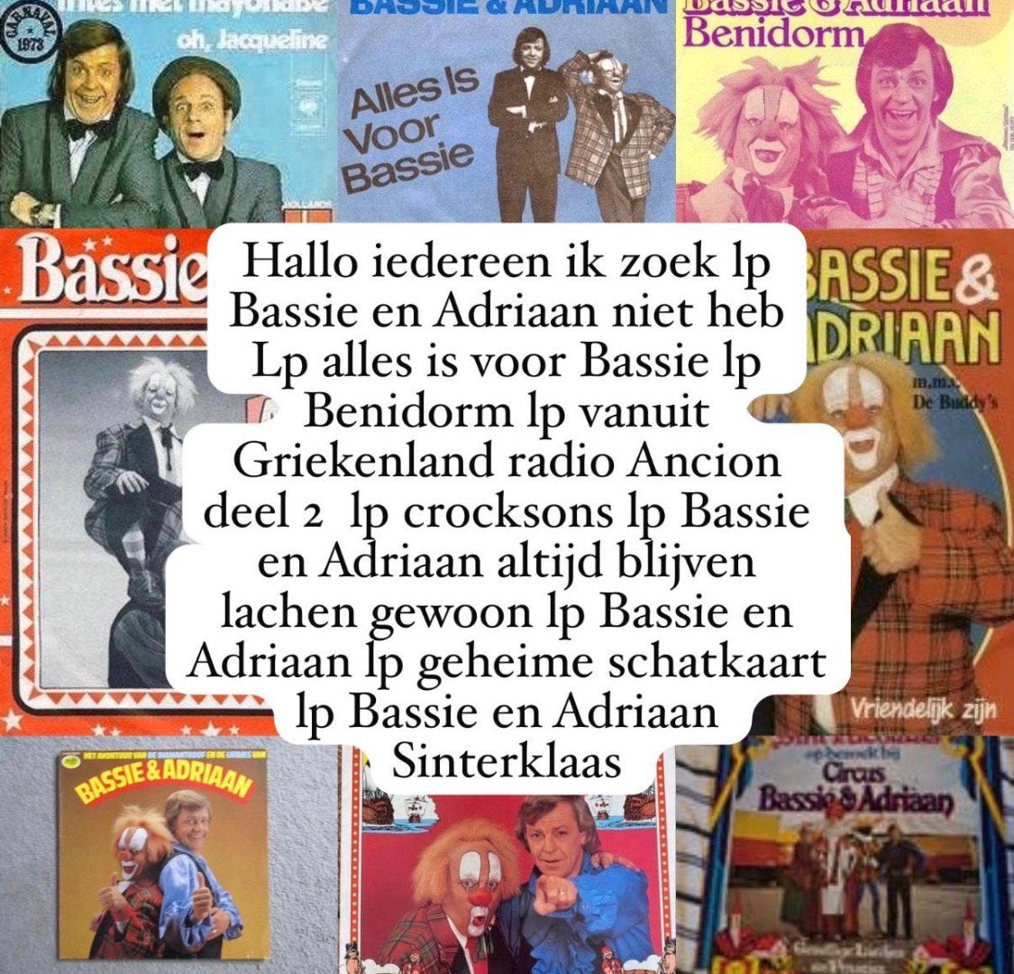 Opzoek naar deze lp’s van Bassie en Adriaan, Ophalen of Verzenden, Zo goed als nieuw, LP