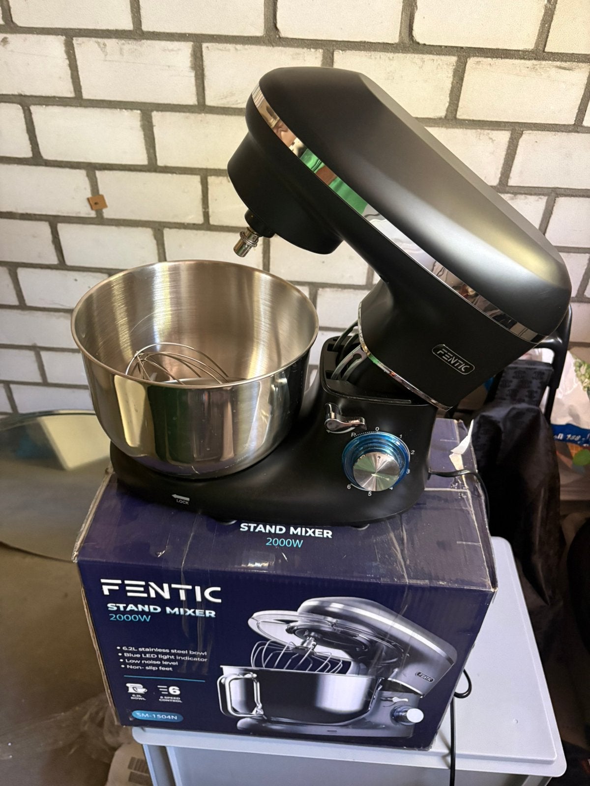 Fentic stand mixer 2000watt keuken, 4 liter of meer, Ophalen, Zo goed als nieuw, 3 snelheden of meer