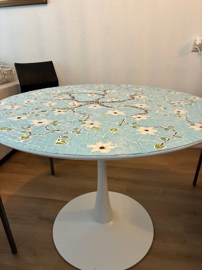 Unique rond mozaic eettafel, Ophalen, 50 tot 100 cm, 100 tot 150 cm, Glas