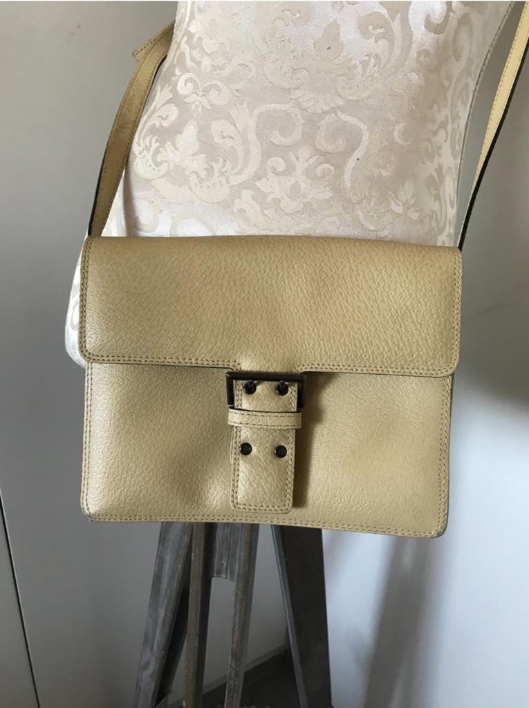 Vintage Leren Schoudertas, Sieraden, Tassen en Uiterlijk, Tassen | Schoudertassen, Ophalen of Verzenden, Overige kleuren, Leer