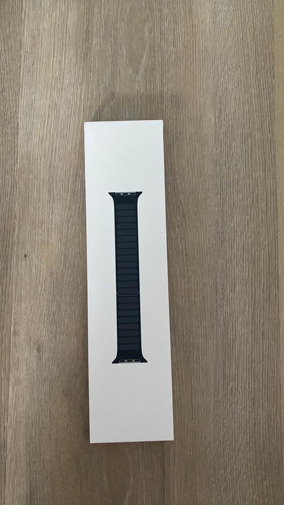 Horlogebandje apple watch leather link midnight s/m, Ophalen of Verzenden, Nieuw, Zwart, IOS