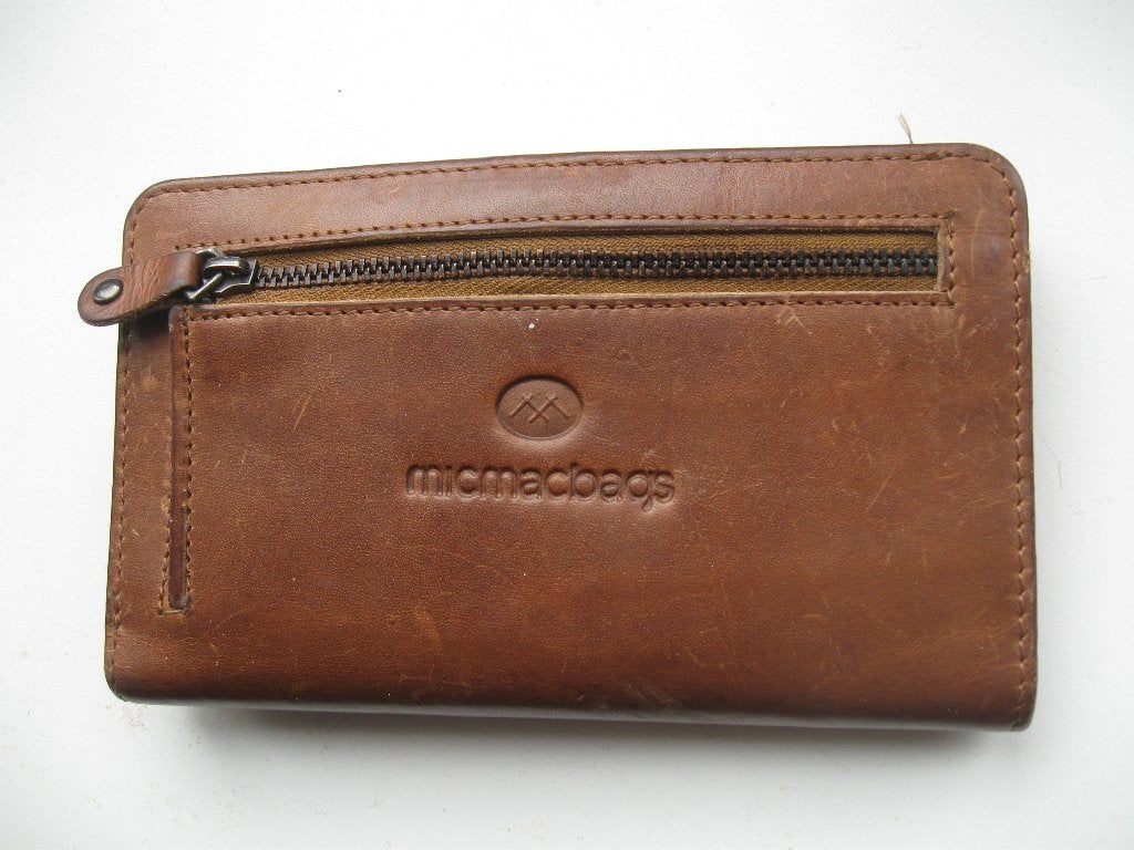 MICMACBAGS bruin leren portemonnee goede staat, Ophalen of Verzenden, Zo goed als nieuw, Bruin, Leer