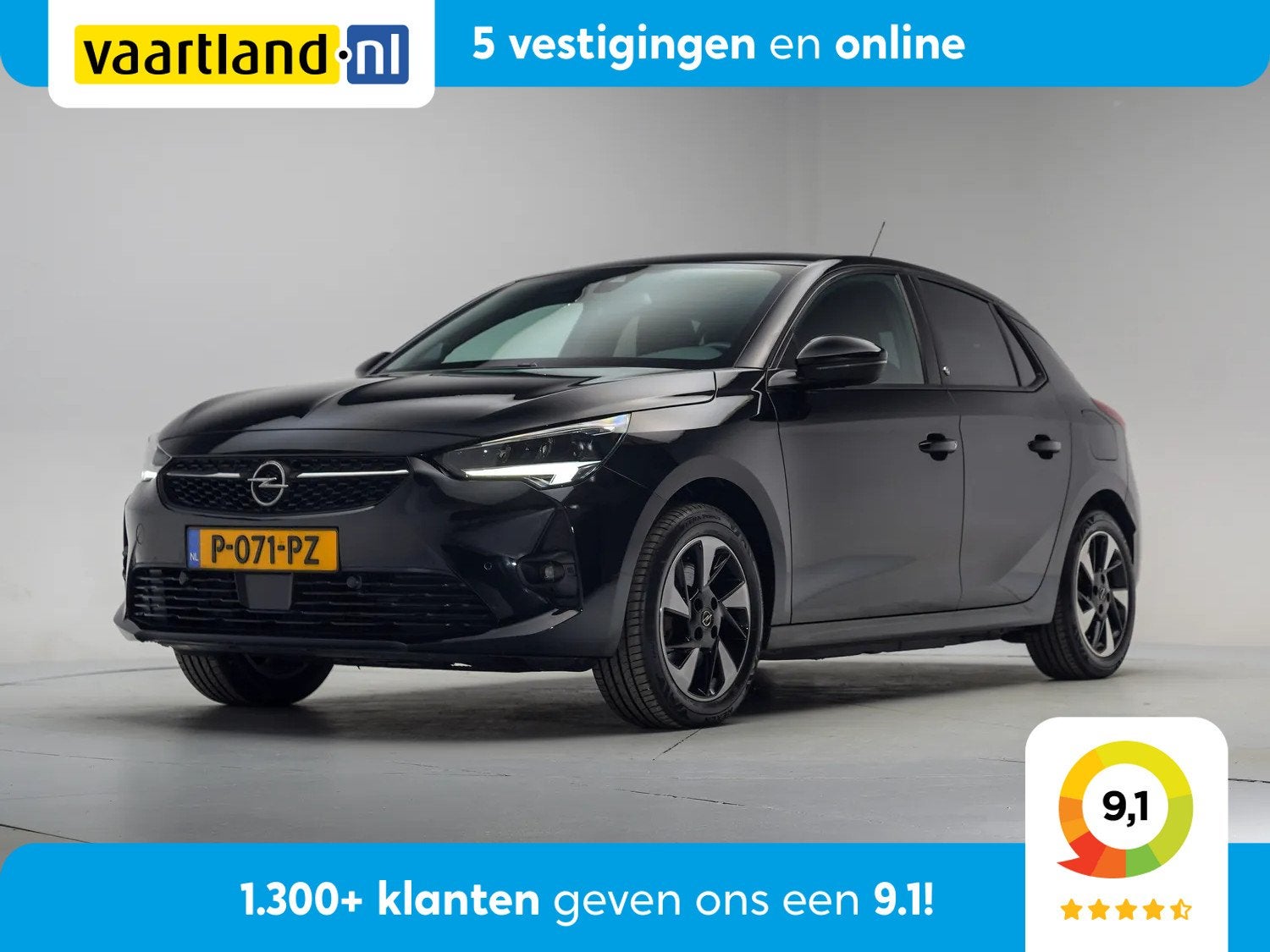 Opel CORSA-E GS Line 50 kWh [ Navi Camera Adapt.cruise ], Gebruikt, Parkeersensor, Zwart, Leder