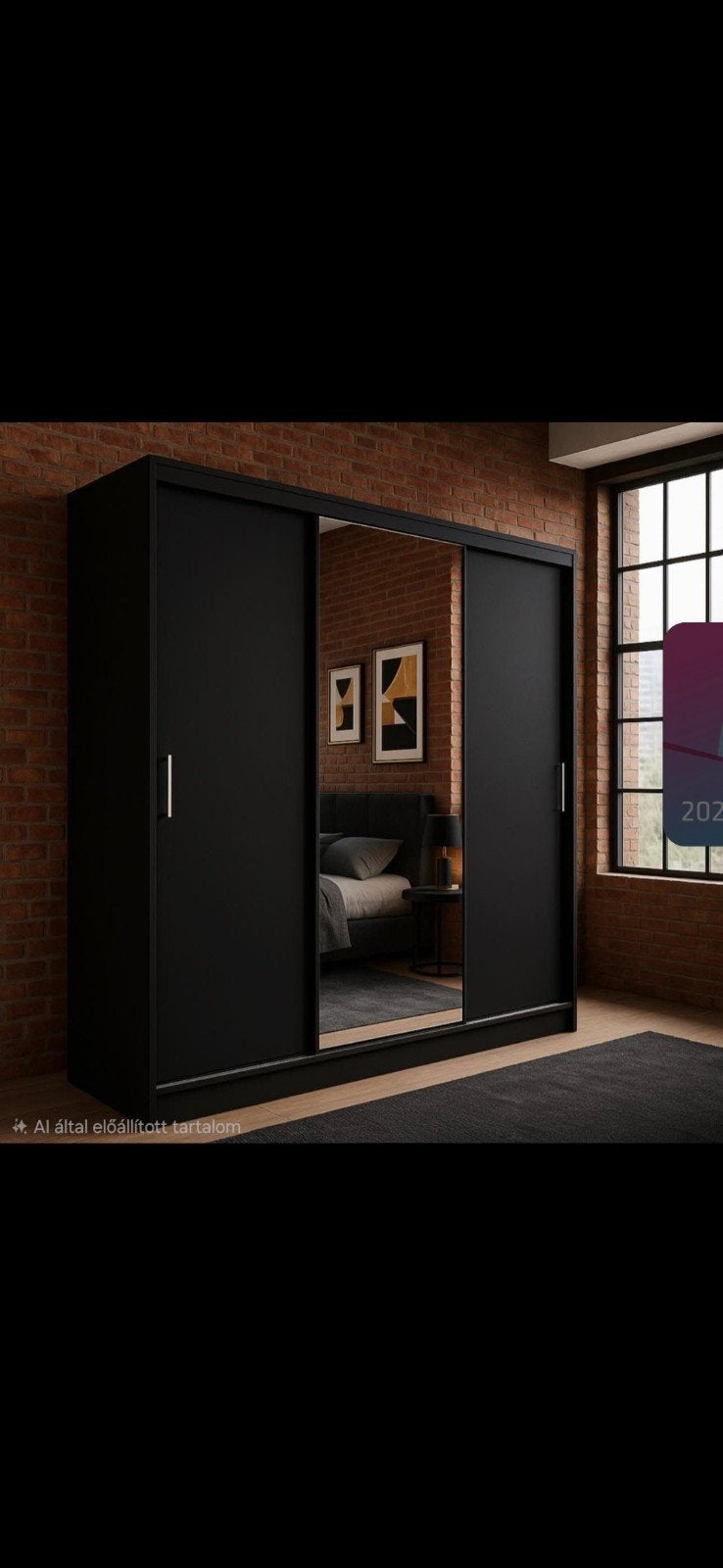Large Black Sliding Door Wardrobe with Mirror - New in Boxes, Ophalen, Nieuw