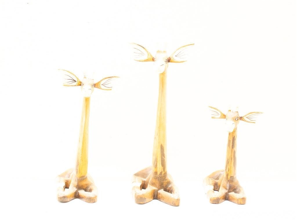 3 delig houten giraffen 35128, Ophalen of Verzenden, Gebruikt