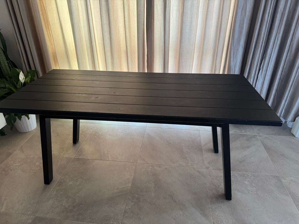 Zwarte eettafel 170x78 cm, Ophalen, Gebruikt, 50 tot 100 cm, Vijf personen of meer