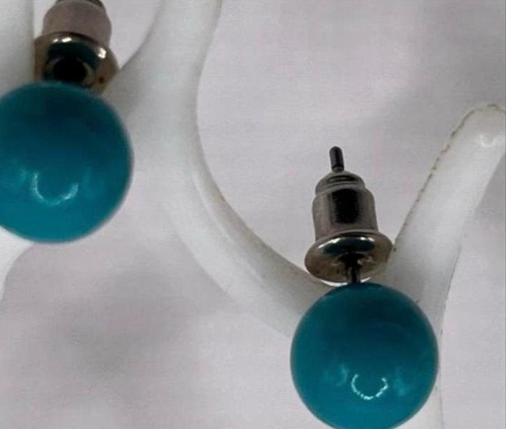Nieuwe Blauwe Parelachtige Oorknopjes, Sieraden, Tassen en Uiterlijk, Oorbellen, Overige materialen, Blauw, Nieuw, Ophalen of Verzenden