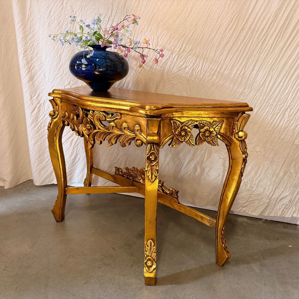 brocante sidetable - 110 x 45 cm - goud - Gratis bezorgd, TTM Wonen, Meubels – (Perzische) Tapijten en Woonaccessoires, 100 tot 150 cm