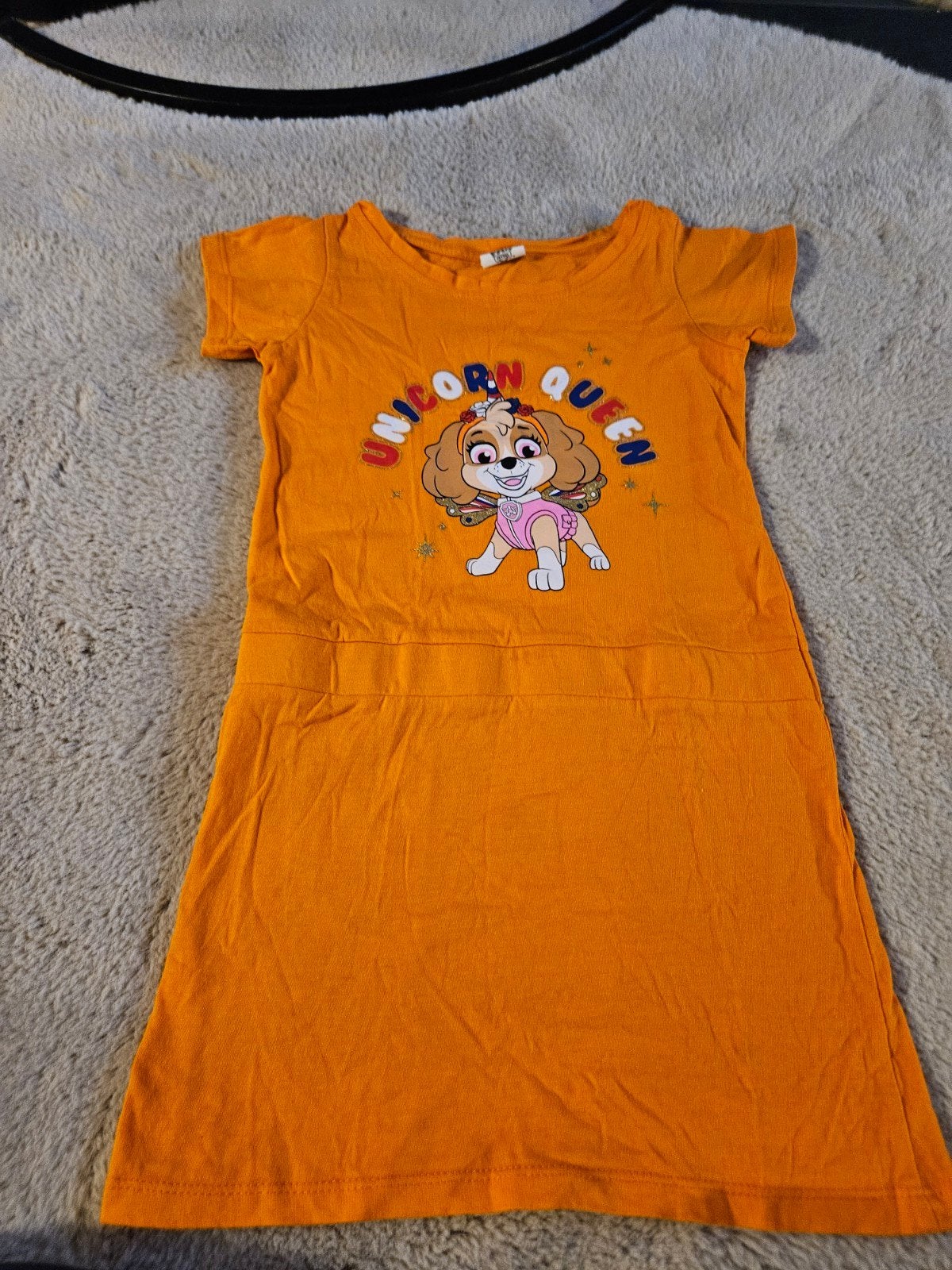 Oranje paw patrol jurk, maat 116-122, Gebruikt, Meisje, Paw patrol, Ophalen of Verzenden