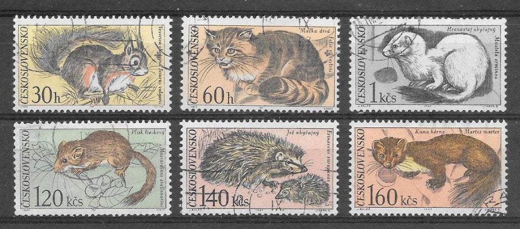 Tsjechoslowakije 1967  Dieren, Verzenden, Overige landen, Gestempeld