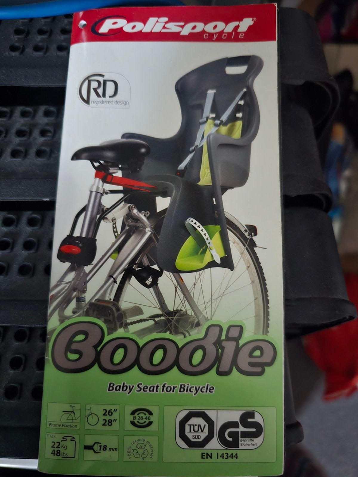 Polisport Boodie tot 22 kg fietszitje - Achterzitje voor kin, Achterzitje, Ophalen of Verzenden, Polisport, Gebruikt