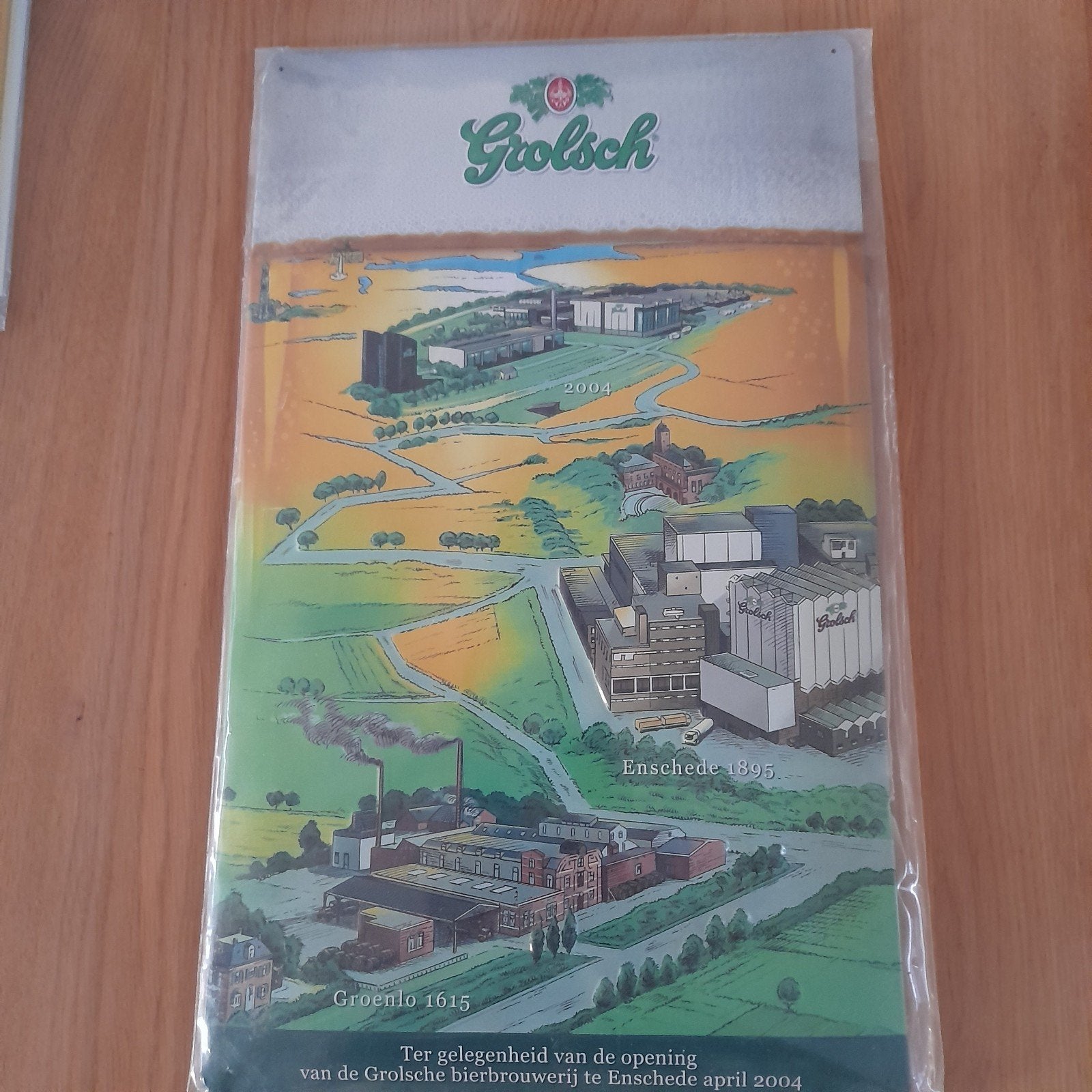 reclame bord Grolsch april 2004, Tekstbord, Ophalen of Verzenden, Nieuw, Metaal