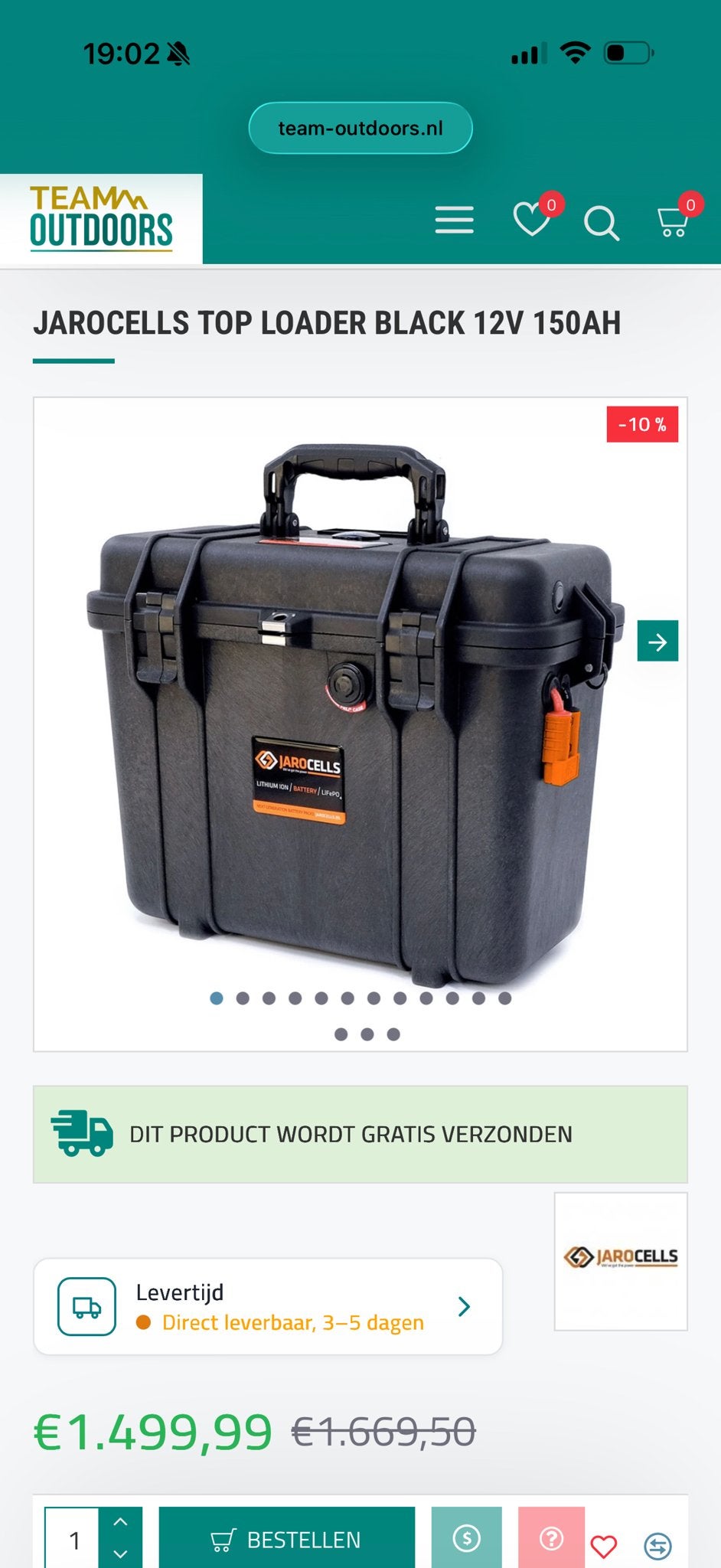 Jarocells 150ah met snellader zgan, Ophalen, Zo goed als nieuw
