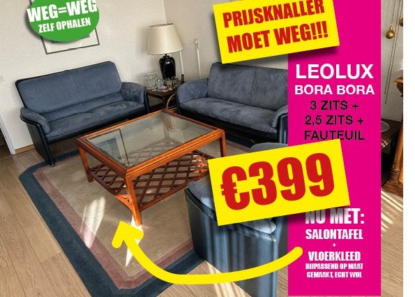 Leolux Bora Bora 3-2,5-1 Zits bank/fauteuil, Ophalen, Gebruikt, Overige maten, 150 tot 200 cm