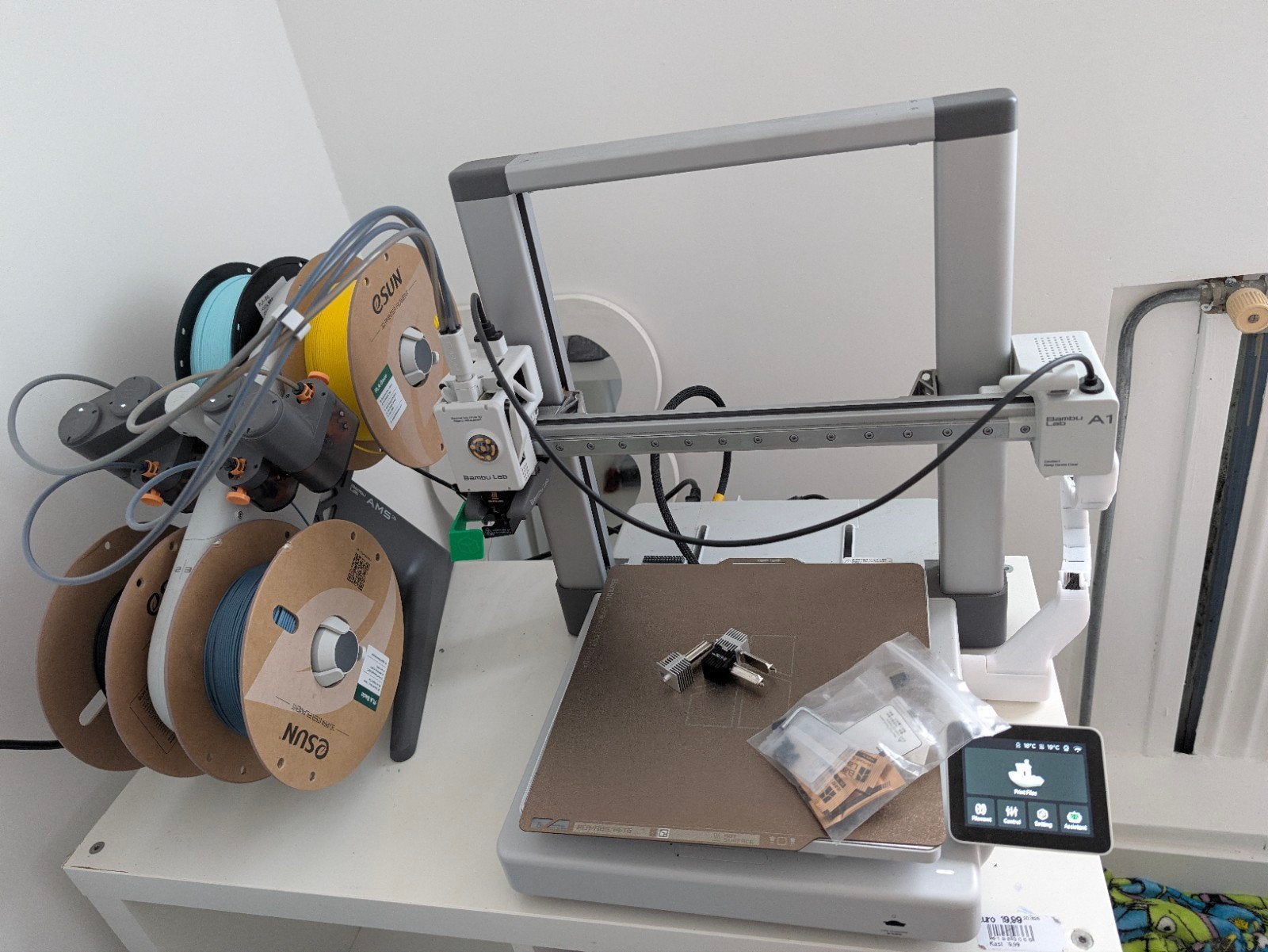Bambu Lab A1 Combo met AMS, filament en accessoires, Ophalen of Verzenden, Zo goed als nieuw, Filament, Ingebouwde Wi-Fi