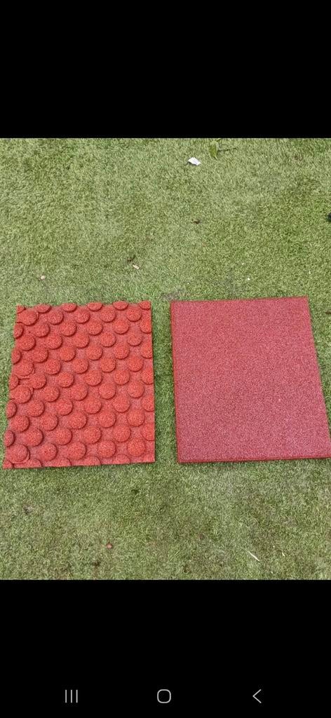 24 rubberen speelplaats tegels, Ophalen of Verzenden, Rubber