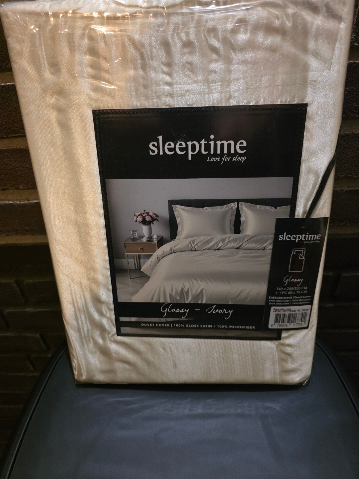 Sleeptime Dekbedovertrek Glans Satijn 140x200/220 Nieuw, Overige merken, Jongetje of Meisje, Wit, Nieuw