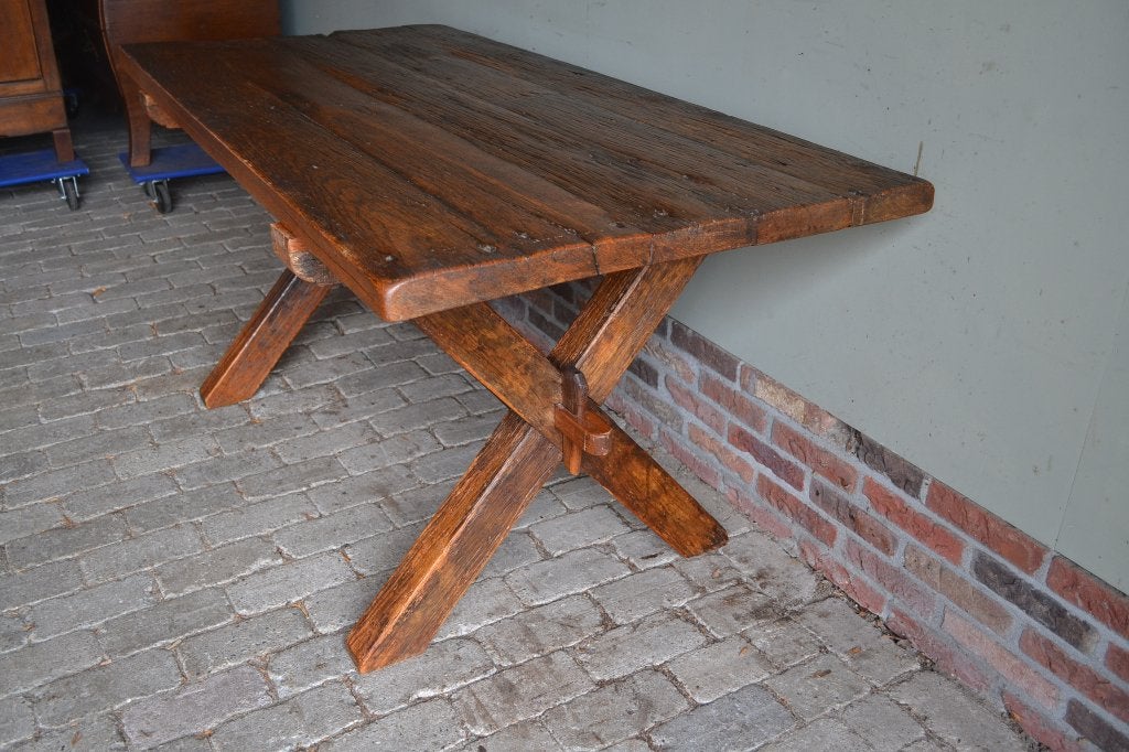 Prachtige antieke eiken houten schrijftafel, eettafel., Verzenden