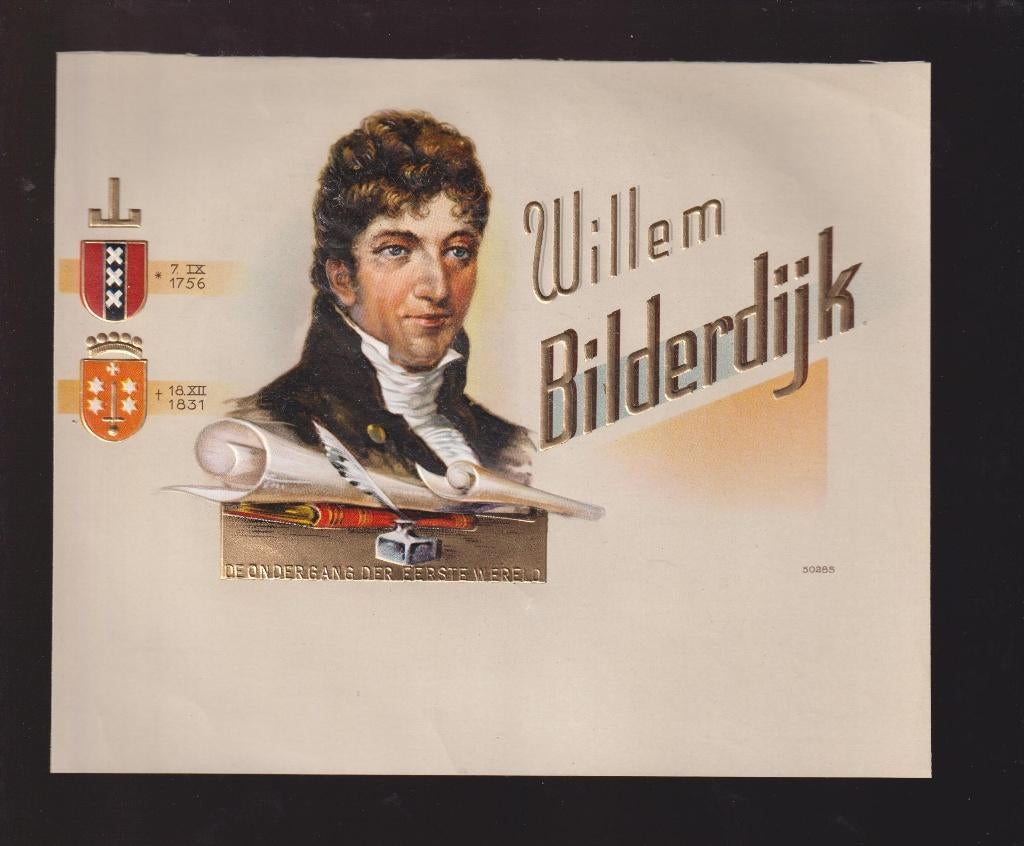 sigarenbanden - etiket - WILLEM BILDERDIJK, Ophalen of Verzenden, Zo goed als nieuw, Sigarenbandjes