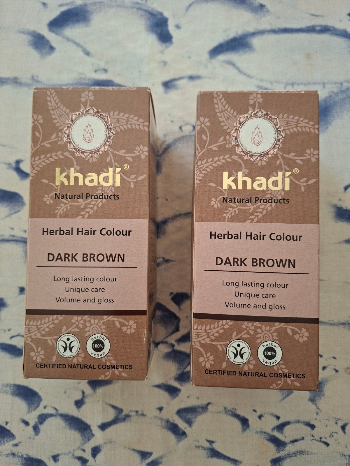 Khadi Natuurlijke Haarverf Donkerbruin (2x), Ophalen of Verzenden, Nieuw, Overige typen