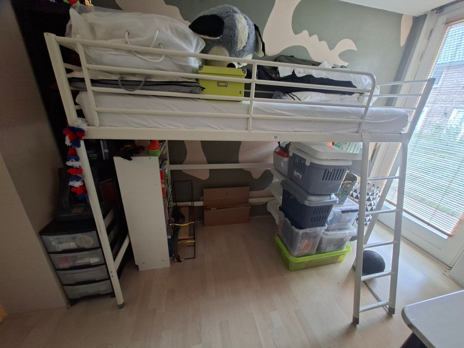 witte 1-persoons  hoogslaper Tromso - ikea (ingekort), Ophalen, Hoogslaper, Eenpersoons, 160 tot 180 cm