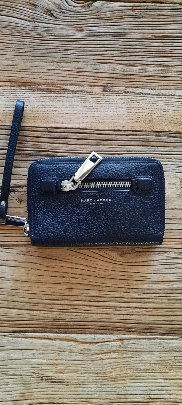 Marc jacobs zwarte portemonnee  zo goed als nieuw ., Ophalen of Verzenden, Zo goed als nieuw, Zwart, Leer