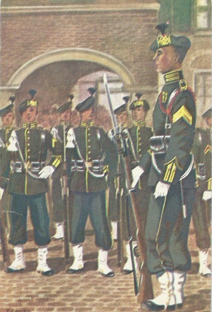 Ansichtkaart Garderegiment Jagers - Ceremonieel tenue, Verzamelen, Ophalen of Verzenden, 1960 tot 1980, Gelopen, Politiek en Historie