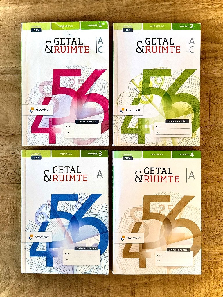 Getal & Ruimte VWO A/C Deel 1, 2, 3, 4 + Uitwerkingen. Ed 12, Gelezen, VWO, Wiskunde A, Ophalen of Verzenden