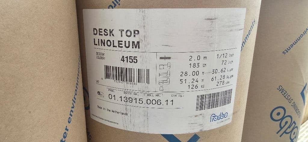 Forbo Desk Top Linoleum 4155 Nieuw op rol totaal ruim 200 m², Ophalen, Nieuw, Overige materialen, Minder dan 20 mm