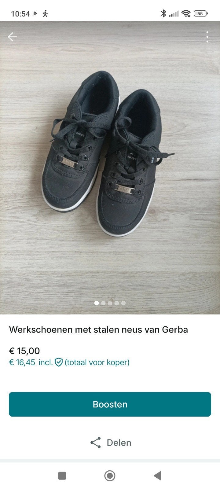 Gerba werkschoenen met stalen neus maat 38, Ophalen of Verzenden, Gebruikt