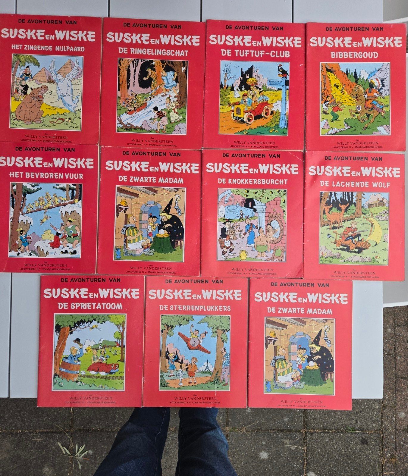 11 oude Suske en Wiske stripboeken in 2 kleuren gedrukt, Boeken, Meerdere stripboeken, Ophalen of Verzenden, Gelezen, Willy Vandersteen