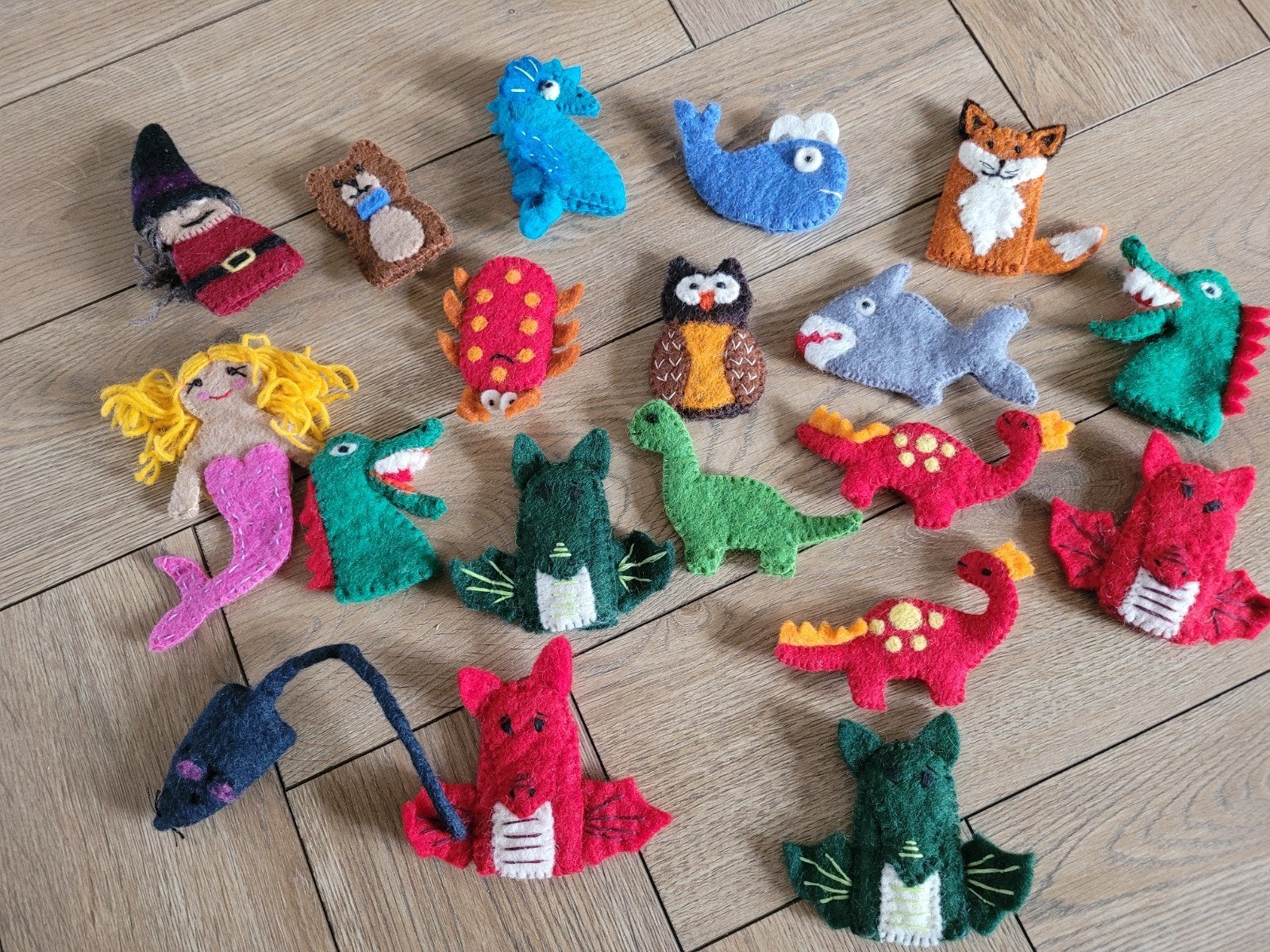Vilt vingerpoppetjes set - Diverse figuren, Ophalen, Zo goed als nieuw, Jongen of Meisje