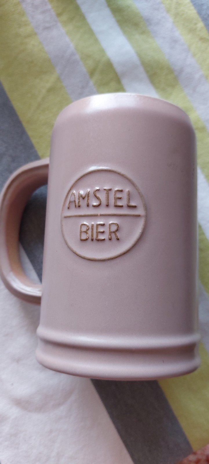 Twee vintage Amstel Bierpullen mid-century Holland, Gebruikt, Overige merken, Vintage, Aardewerk
