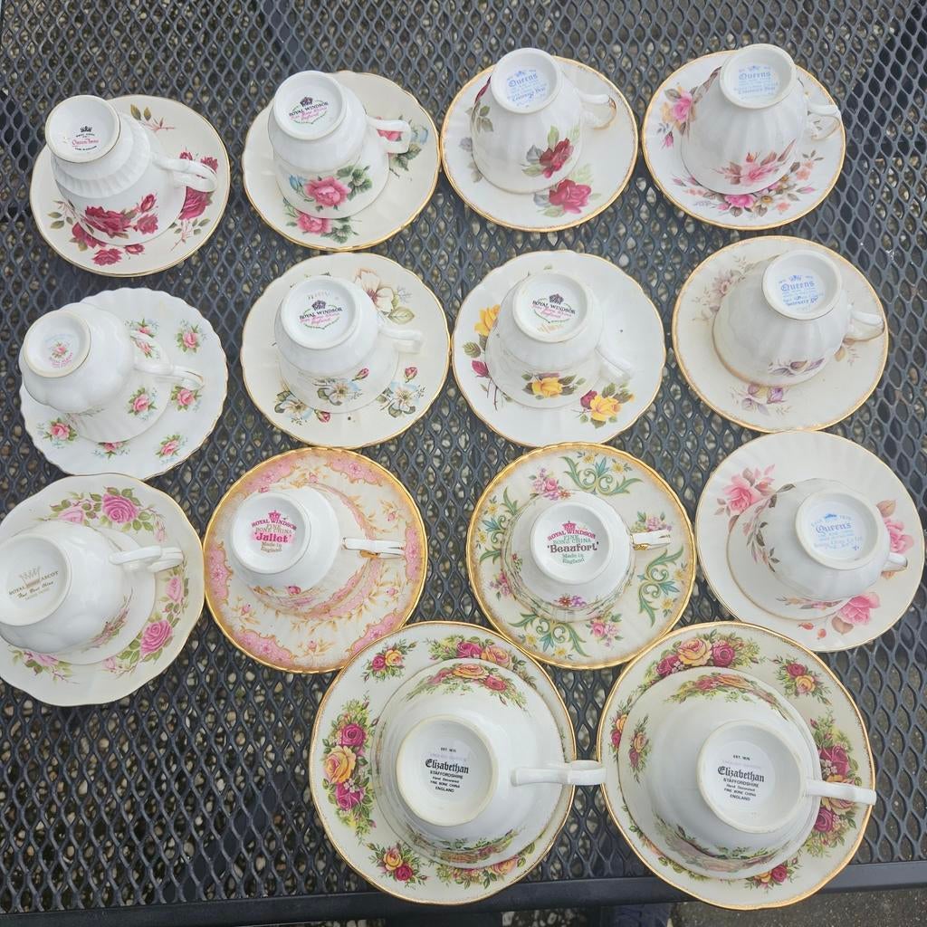 Vintage Porseleinen Thee/Koffiekopjes met Schotels - Diverse, Ophalen of Verzenden