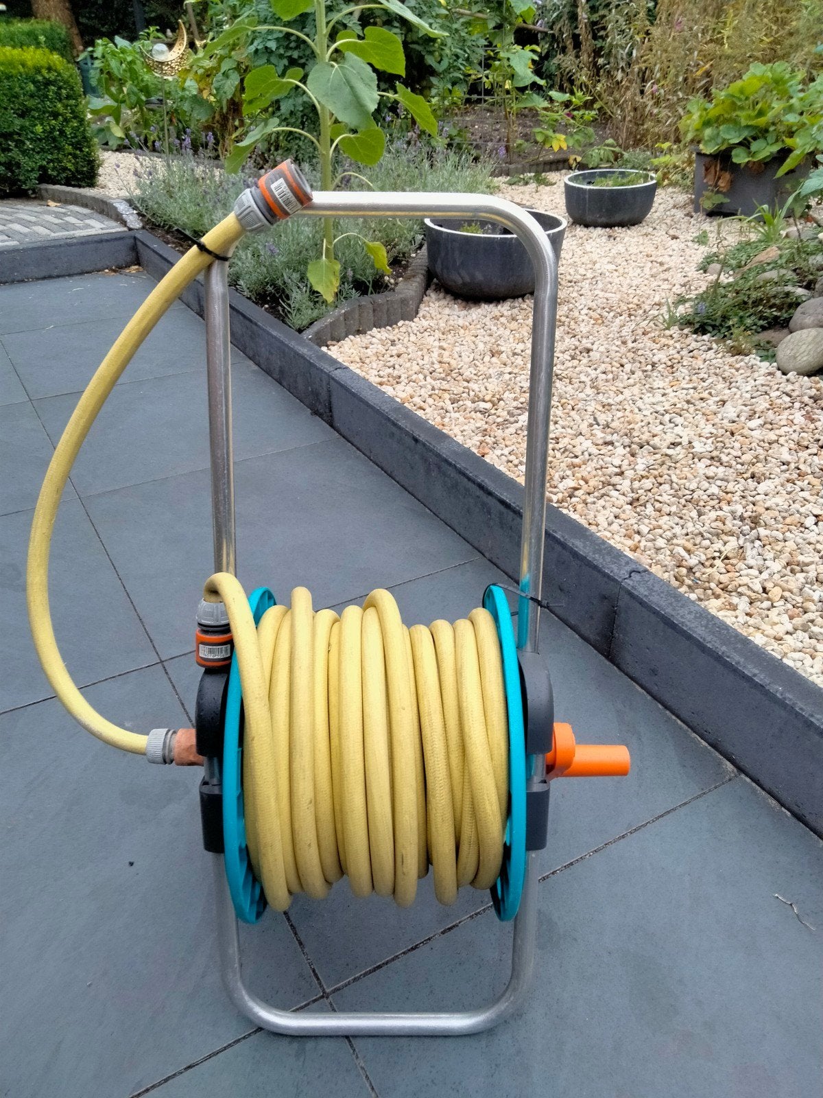 Gardena Tuinslanghaspel met slang 25 meter met 4 koppelingen, Ophalen, Gebruikt, Tuinslanghaspel