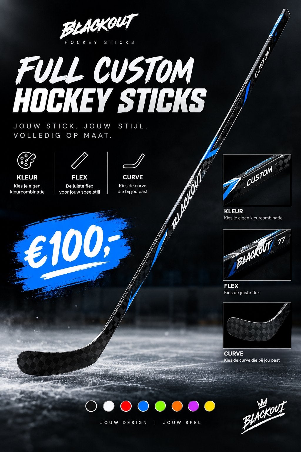 Black-Out ijshockey sticks, Sport en Fitness, Ophalen of Verzenden, Stick