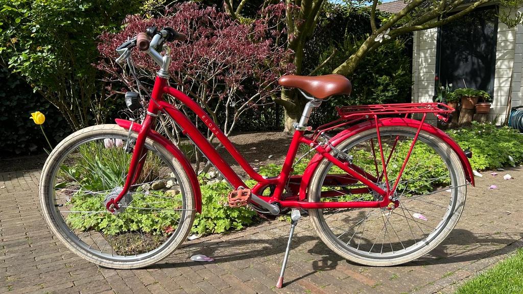 BTWIN Elops 900 Stadsfiets Kinderen 9-12 jaar Rood, Fietsen en Brommers, Fietsen | Jongens, Zo goed als nieuw, 24 inch, Handrem