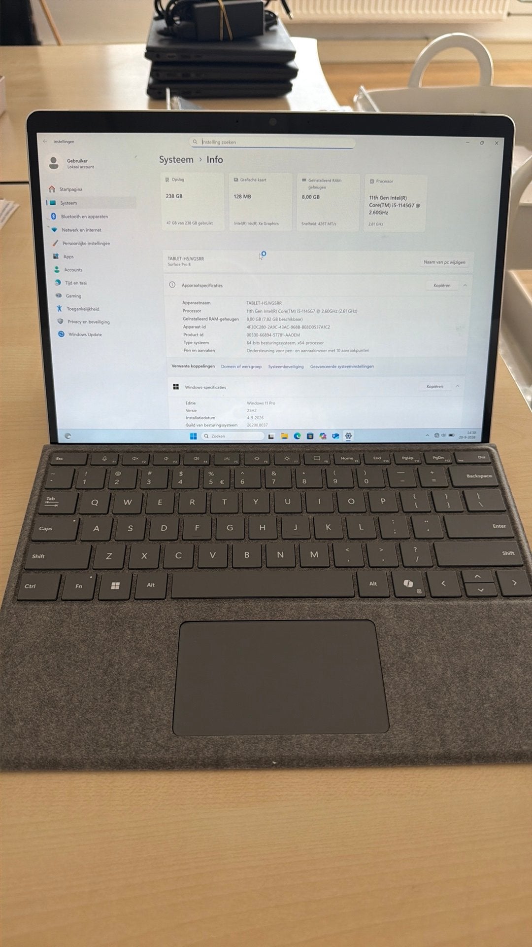 Surface pro 8 / i5 gen 11 / 8 gb / 256 ssd, Computers en Software, Pro, 2 tot 3 Ghz, 13 inch, Ophalen of Verzenden