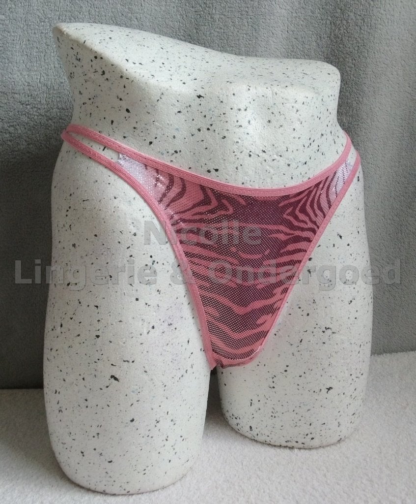 Nieuwe String Tijger Roze maat S en M (235), Nicolle_Lingerie, Ophalen of Verzenden, Roze, String
