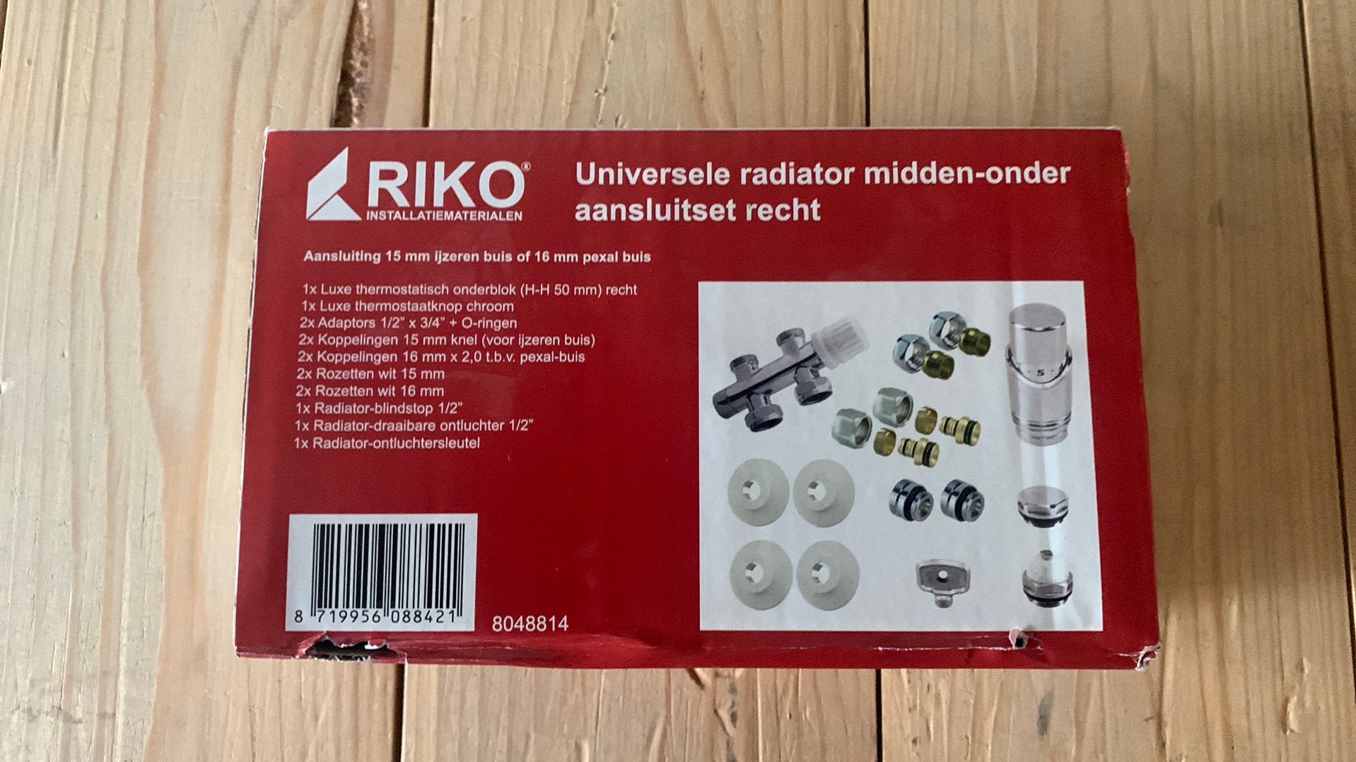 RIKO universele radiator aansluitset recht 50 mm – Chroom