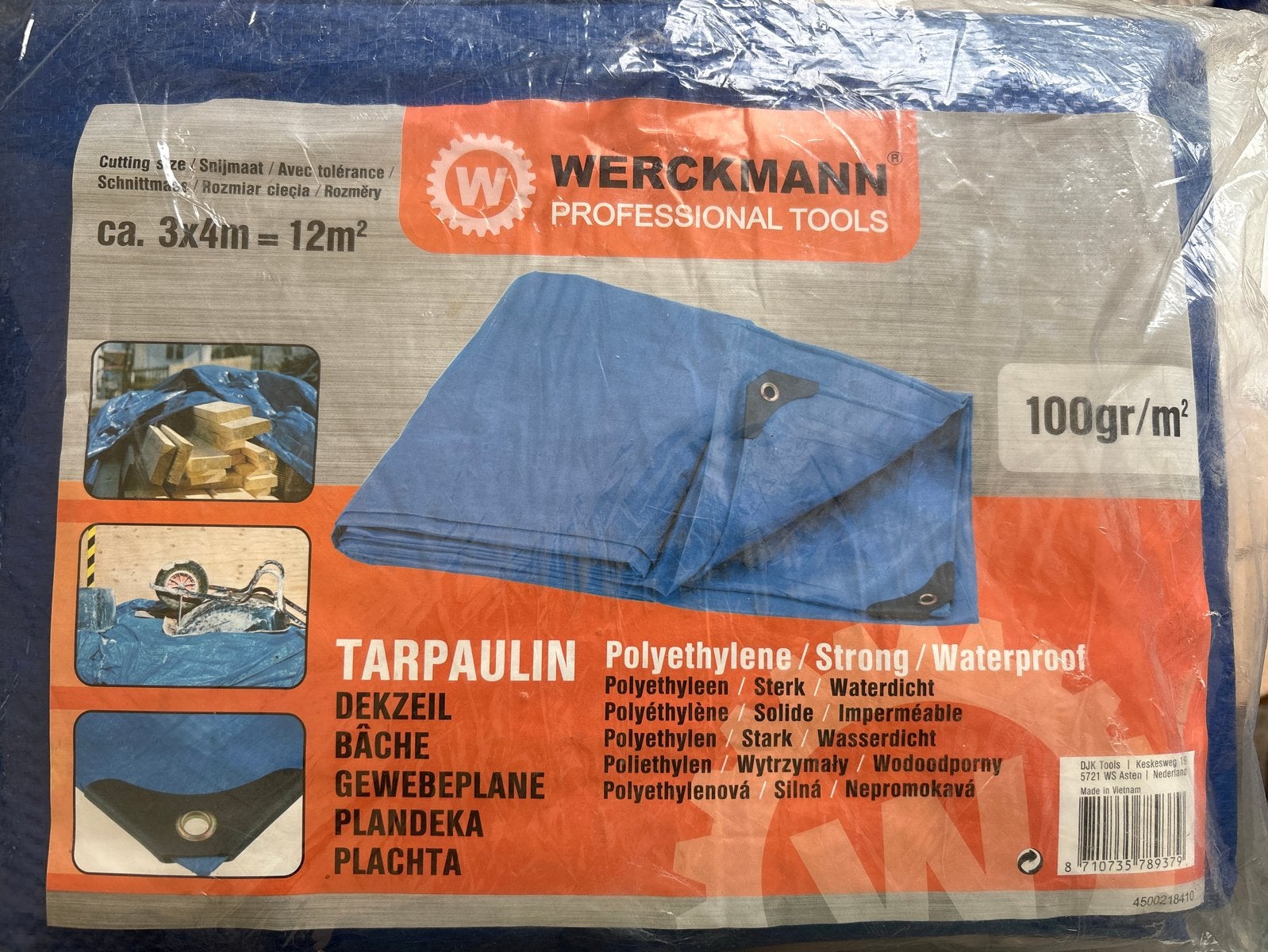 Werckmann Dekzeil Blauw 3x4m - 12m², Ophalen of Verzenden, Nieuw, 10 tot 15 m², Zeil