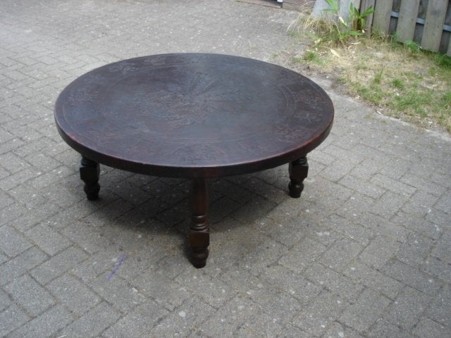 Vintage salontafel design Angel Pazmino, Ophalen, Gebruikt, Rond, 50 tot 100 cm