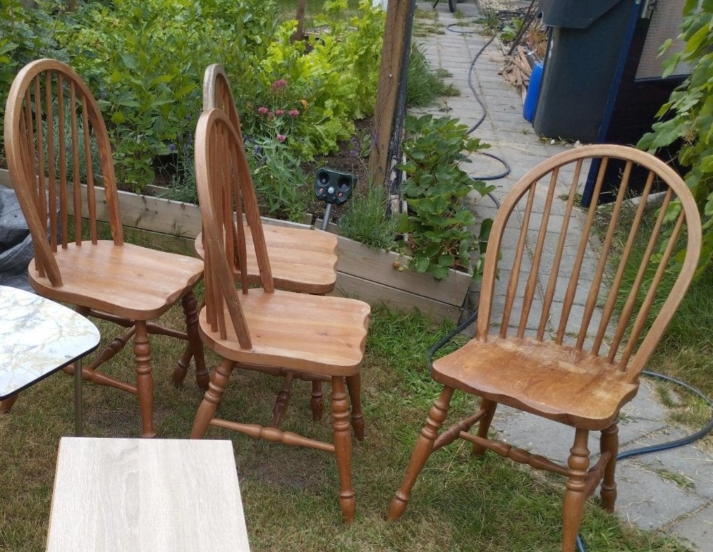 robuuste eethoekstoelen, Ophalen, Gebruikt, Bruin, Vier
