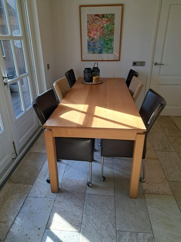 Elegante eettafel met 6 stoelen nu of nooit moet snel weg!!, Huis en Inrichting, Tafels | Eettafels, Modern en functioneel, Gebruikt