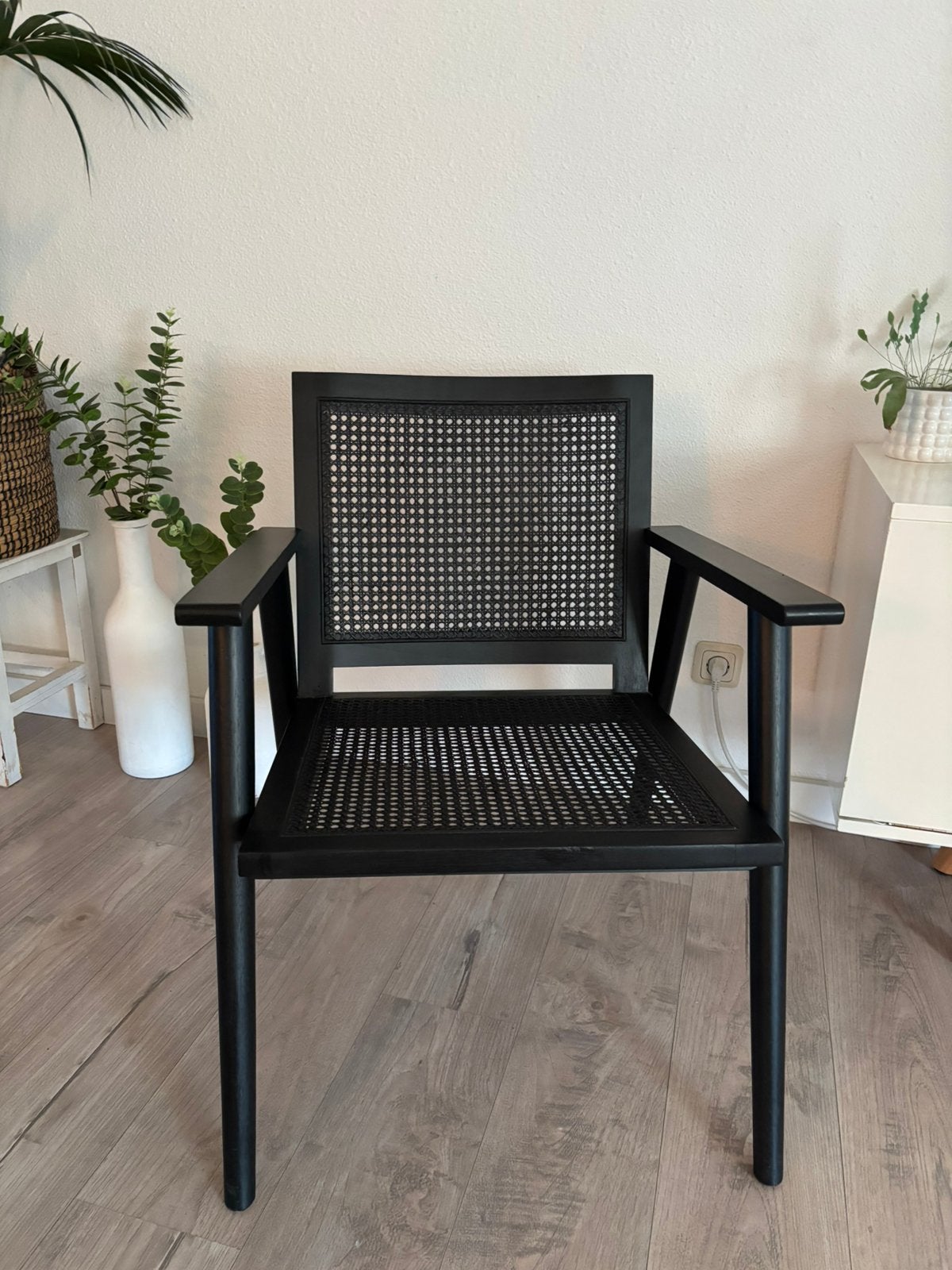 Zwarte fauteuil Duke Karwei, Huis en Inrichting, Stoelen, Ophalen, Zwart, Zo goed als nieuw, Eén