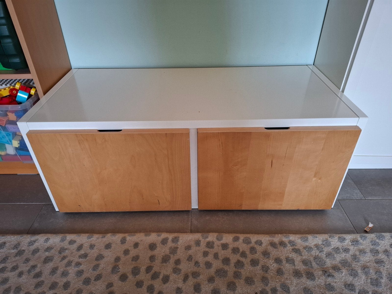 IKEA Ladekast Opbergkast Wit met Berken Hout 2 Laden, Huis en Inrichting, Ophalen, Gebruikt, 1 of 2 laden, 50 tot 100 cm
